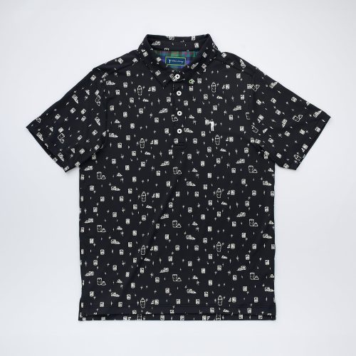 Off The Rocks Black Mens Polo Layflat