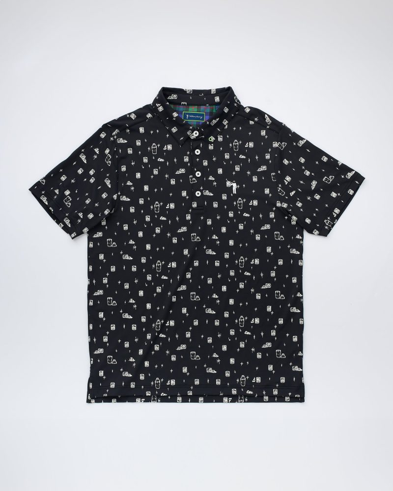 Off The Rocks Black Mens Polo Layflat