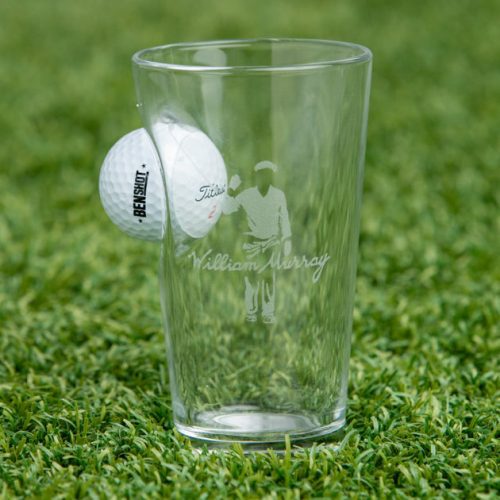 WMG Accessories GolfBallPintGlassSet Clear Unisex LayFlat Front1 Turf