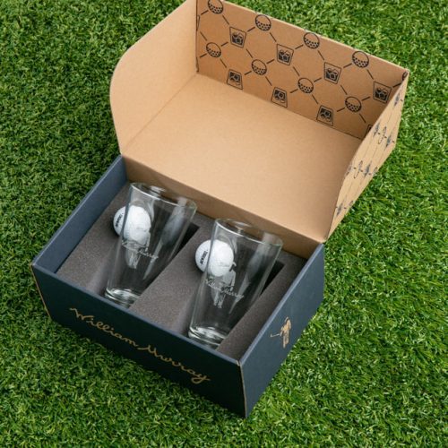 WMG Accessories GolfBallPintGlassSet Clear Unisex LayFlat Profile2 Turf