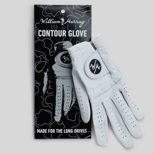 WilliamMurrayGolf Mens GolfAccessories WMContourGolfGlove 001 198 049 WhiteBlackWhite LayFlat Front