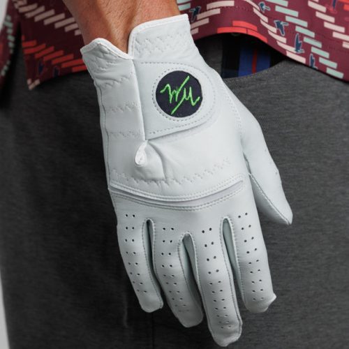 WilliamMurrayGolf Mens GolfAccessories WMContourGolfGlove 001 198 049 WhiteNavyGreen OnFigure Front