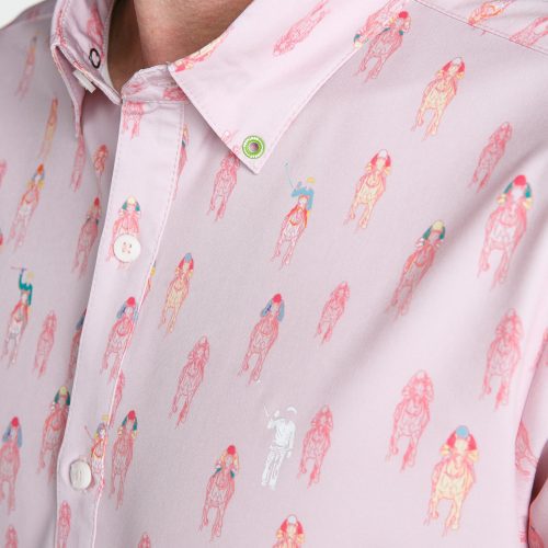 WilliamMurrayGolf Mens LSButtonDown AndTheyreOff 257 163 002 Pink On Figure Icon