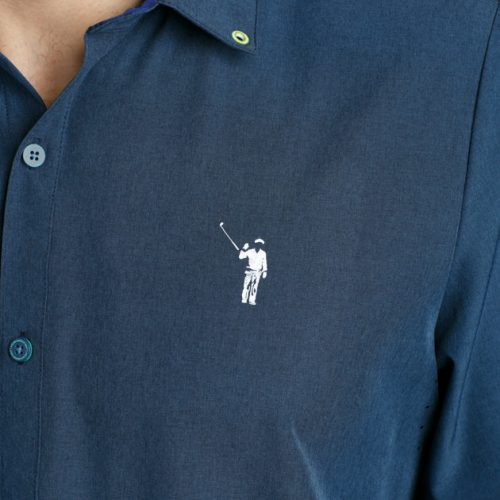 WilliamMurrayGolf Mens LSButtonDown MurrayClassic 001 163 002 Navy On Figure Chest