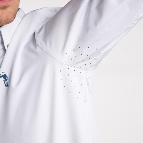 WilliamMurrayGolf Mens LSButtonDown MurrayClassic 001 163 002 White On Figure UnderarmDetail