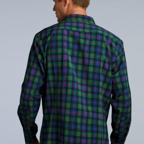 WilliamMurrayGolf Mens LSButtonDown TheIrreverent 002 163 006 Tartan On Figure Back Studio