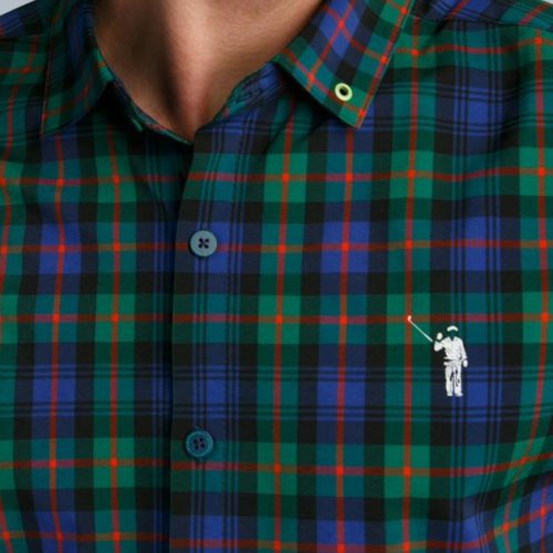 WilliamMurrayGolf Mens LSButtonDown TheIrreverent 002 163 006 Tartan On Figure Chest Studio