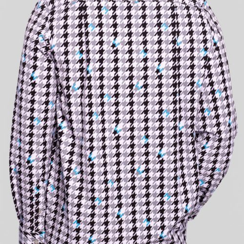 WilliamMurrayGolf Mens LSButtonDown WMHoundstooth 344 163 004 White On Figure Back