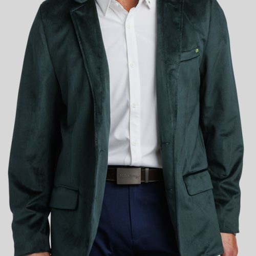 WilliamMurrayGolf Mens Outerwear GentlemansVelvetBlazer 001 106 012 Spruce On Figure Front