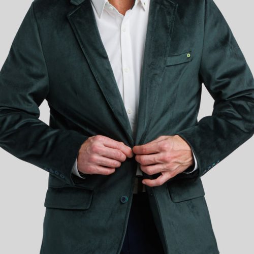 WilliamMurrayGolf Mens Outerwear GentlemansVelvetBlazer 001 106 012 Spruce On Figure Front3