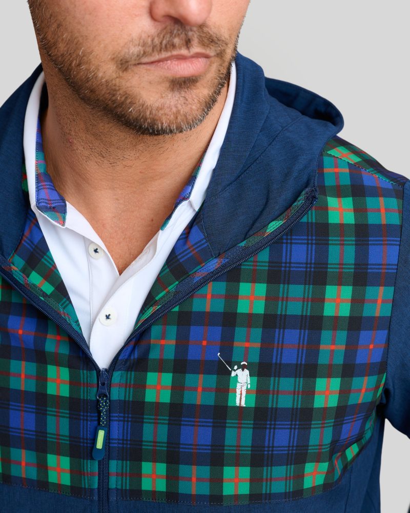 WilliamMurrayGolf Mens Outerwear StowAwayJacket 002 182 002 Tartan On Figure Chest