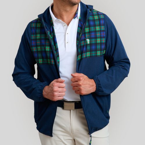 WilliamMurrayGolf Mens Outerwear StowAwayJacket 002 182 002 Tartan On Figure Front2