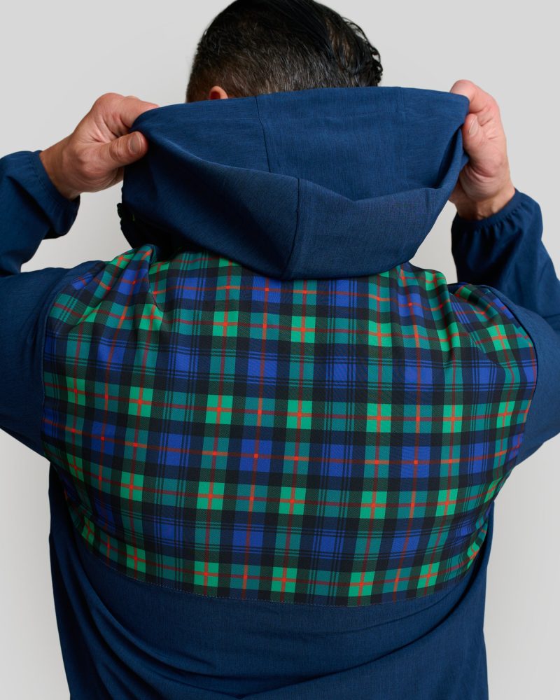 WilliamMurrayGolf Mens Outerwear StowAwayJacket 002 182 002 Tartan On Figure Hood