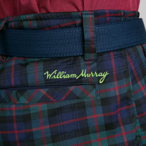 WilliamMurrayGolf Mens Pants MurrayClassicKappaChino 002 180 012 Tartan On Figure Script