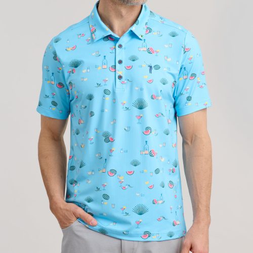 WilliamMurrayGolf Mens Polo AguaCaliente 154 101 103 SkyBlue On Figure Front