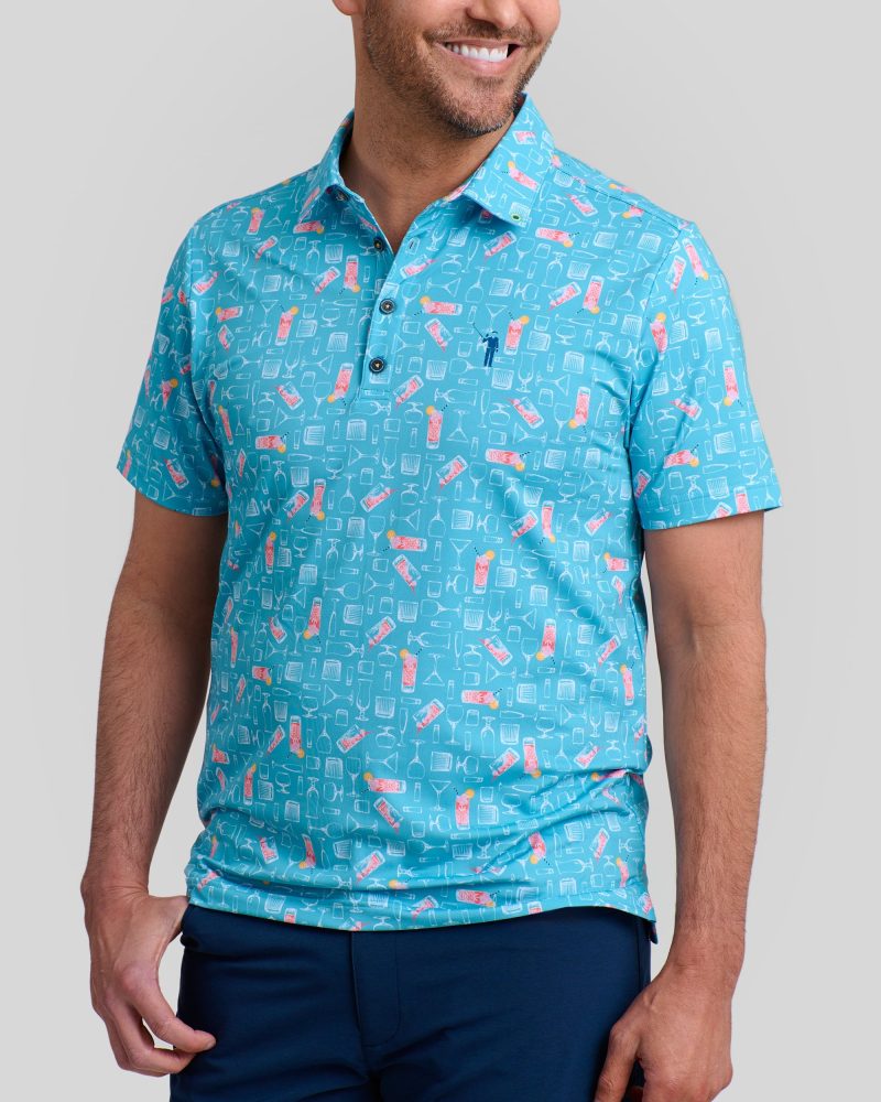 WilliamMurrayGolf Mens Polo AzaleaCocktail 367 101 103 LightBlue On Figure Front2 min