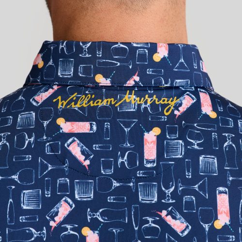 WilliamMurrayGolf Mens Polo AzaleaCocktail 367 101 103 Navy On Figure Script min