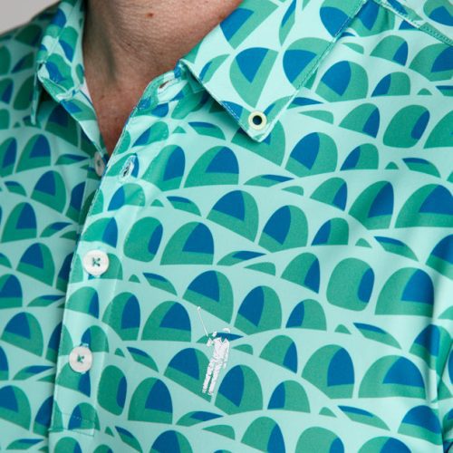 WilliamMurrayGolf Mens Polo BuildingBridges 249 101 003 Seafoam On Figure Icon