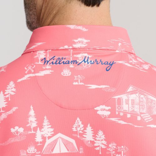 WilliamMurrayGolf Mens Polo CampWMG 332 101 003 AntiqueRed On Figure Script