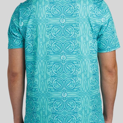 WilliamMurrayGolf Mens Polo CelticKnot 308 101 103 Aqua On Figure Back