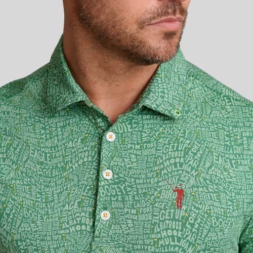 WilliamMurrayGolf Mens Polo CourseTalk 357 101 103 Green On Figure Chest