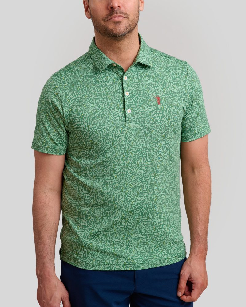 WilliamMurrayGolf Mens Polo CourseTalk 357 101 103 Green On Figure Front