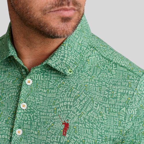 WilliamMurrayGolf Mens Polo CourseTalk 357 101 103 Green On Figure Icon