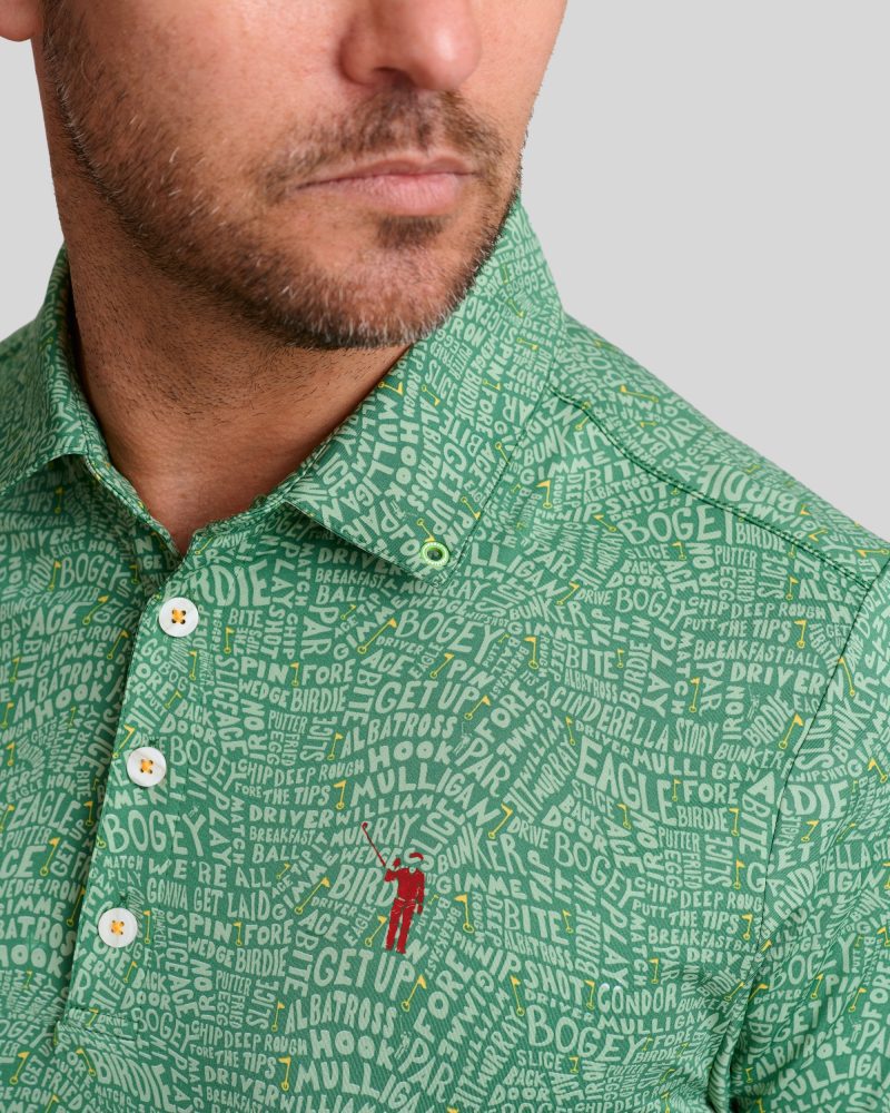 WilliamMurrayGolf Mens Polo CourseTalk 357 101 103 Green On Figure Icon