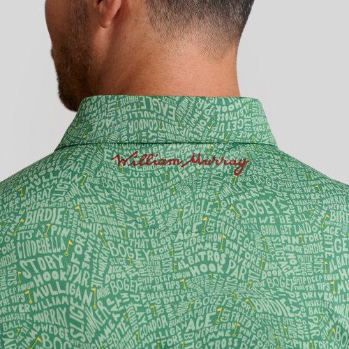 WilliamMurrayGolf Mens Polo CourseTalk 357 101 103 Green On Figure Script