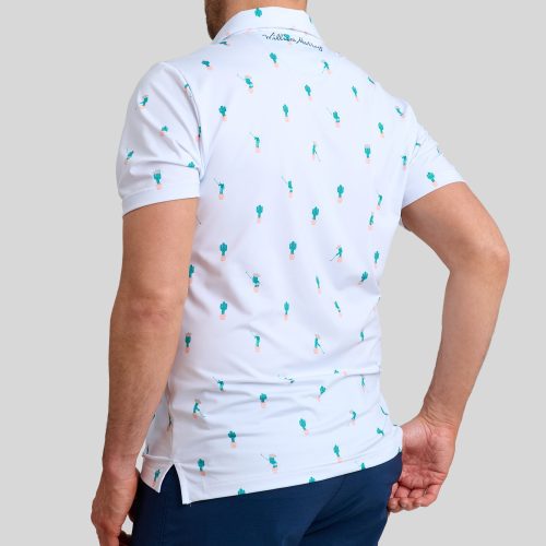 WilliamMurrayGolf Mens Polo FreeHugs 016 101 103 White On Figure Back2