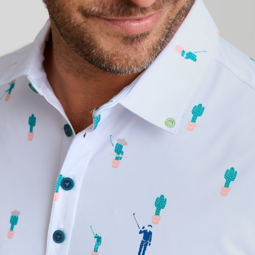 WilliamMurrayGolf Mens Polo FreeHugs 016 101 103 White On Figure Chest