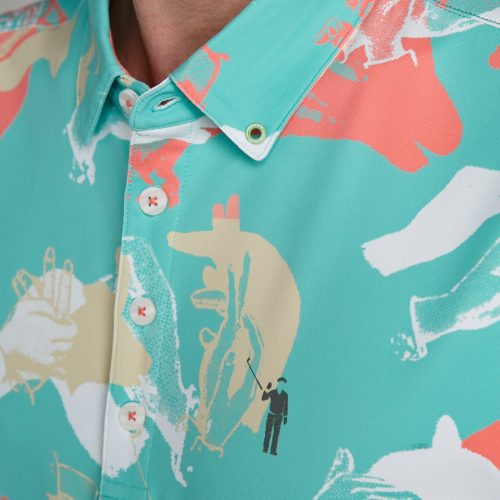 WilliamMurrayGolf Mens Polo HappyHandsClub 254 101 003 Seafoam On Figure Icon