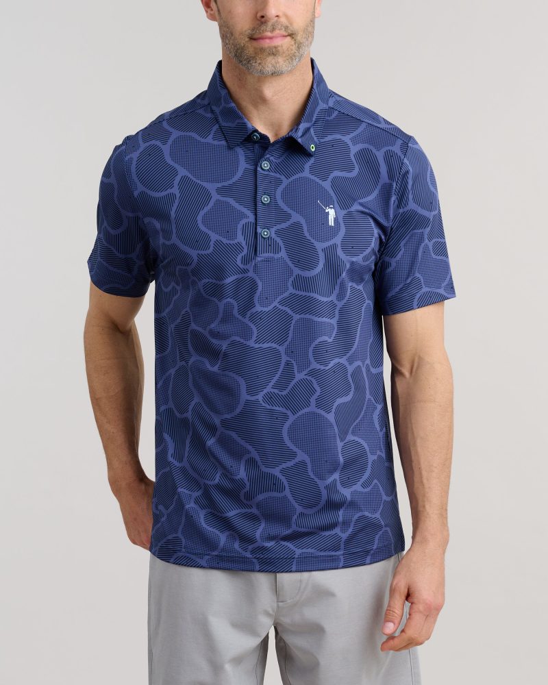 WilliamMurrayGolf Mens Polo InTheWeeds 185 101 103 Navy On Figure Front