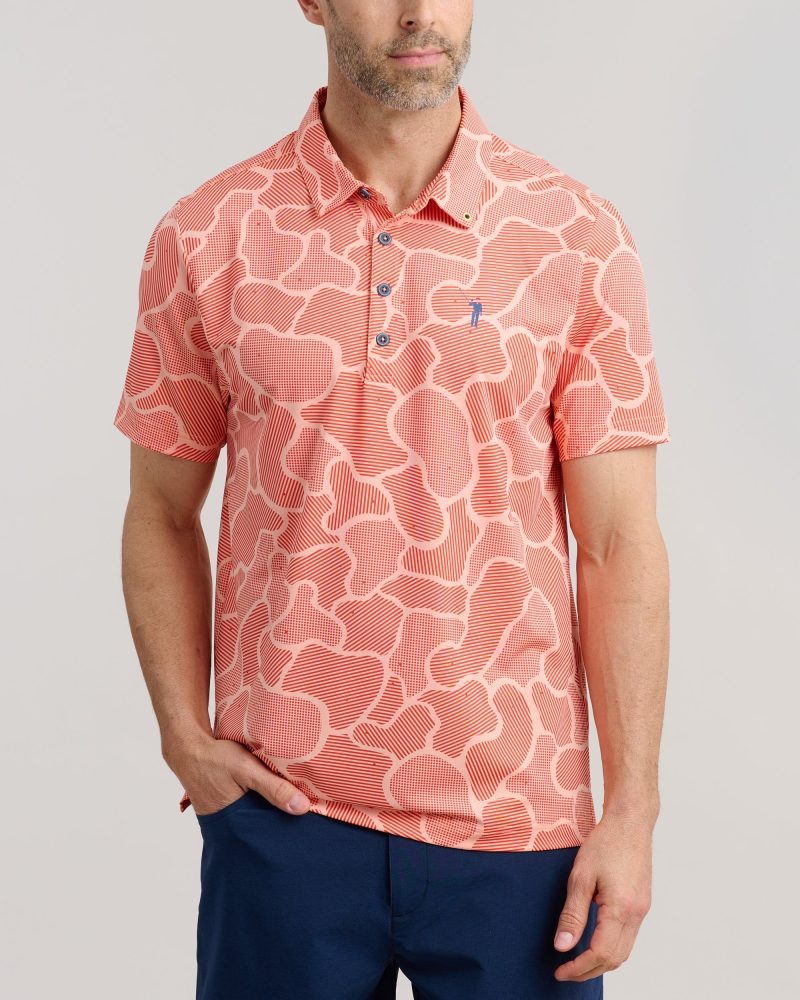 WilliamMurrayGolf Mens Polo InTheWeeds 185 101 103 Orange On Figure Front