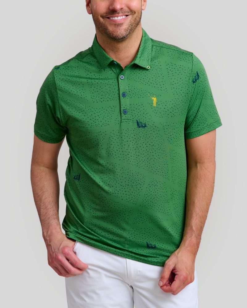 WilliamMurrayGolf Mens Polo JustATrim 005 101 103 Green On Figure Front2