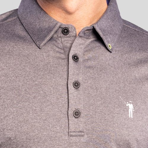 WilliamMurrayGolf Mens Polo LongSleeve 001 108 001 Charcoal On Figure Chest