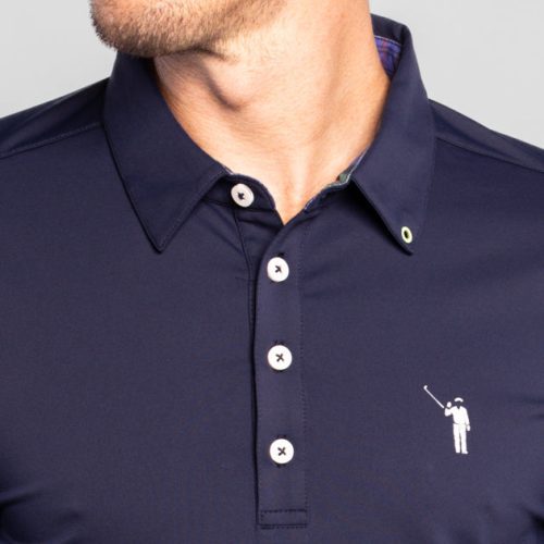 WilliamMurrayGolf Mens Polo MurrayClassicLS 001 108 003 Navy On Figure Chest