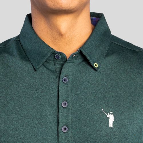 WilliamMurrayGolf Mens Polo MurrayClassic 001 101 001 HeatheredEmerald On Figure Chest