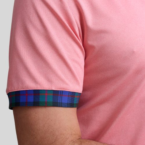 WilliamMurrayGolf Mens Polo MurrayClassic 001 101 001 HeatheredPink On Figure CUff