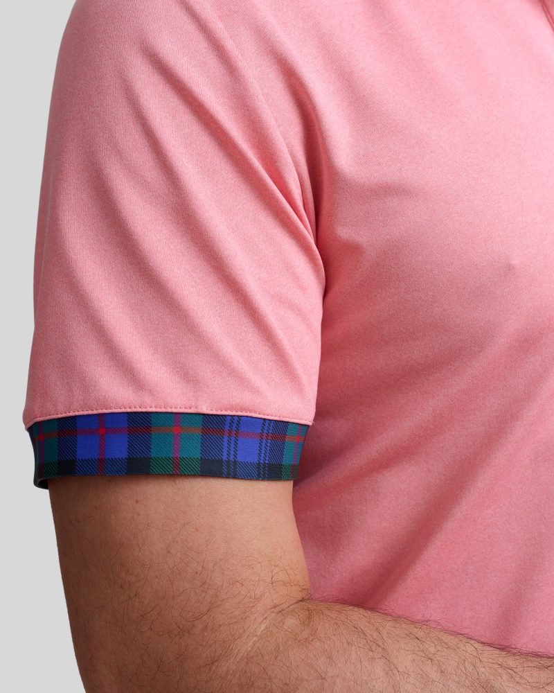 WilliamMurrayGolf Mens Polo MurrayClassic 001 101 001 HeatheredPink On Figure CUff