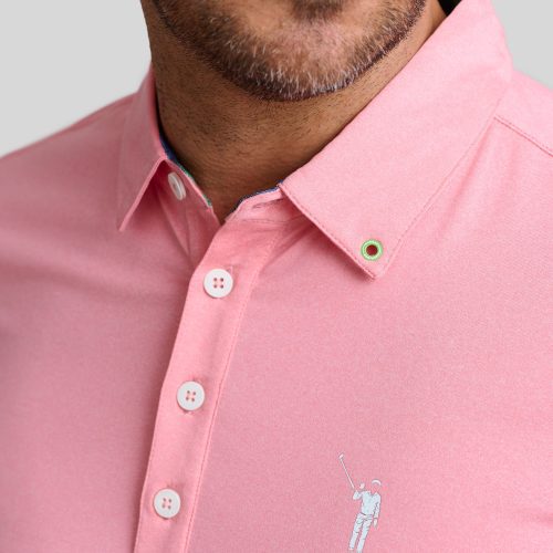 WilliamMurrayGolf Mens Polo MurrayClassic 001 101 001 HeatheredPink On Figure Chest