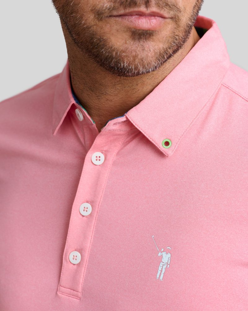 WilliamMurrayGolf Mens Polo MurrayClassic 001 101 001 HeatheredPink On Figure Chest