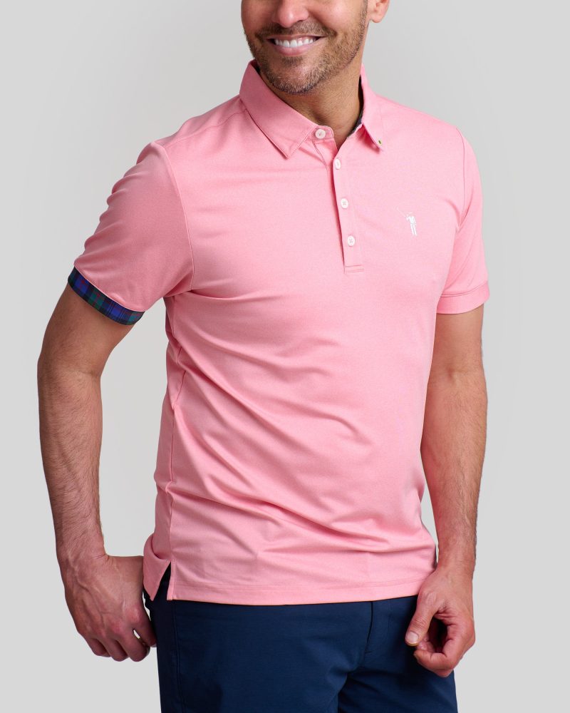 WilliamMurrayGolf Mens Polo MurrayClassic 001 101 001 HeatheredPink On Figure Front