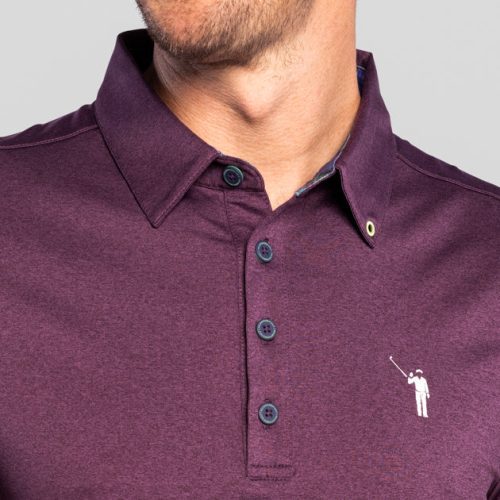 WilliamMurrayGolf Mens Polo MurrayClassic 001 101 001 HeatheredPlum On Figure Chest