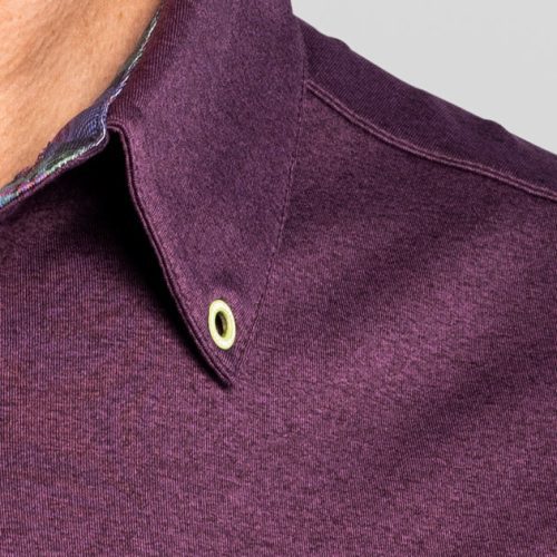 WilliamMurrayGolf Mens Polo MurrayClassic 001 101 001 HeatheredPlum On Figure Eyelet