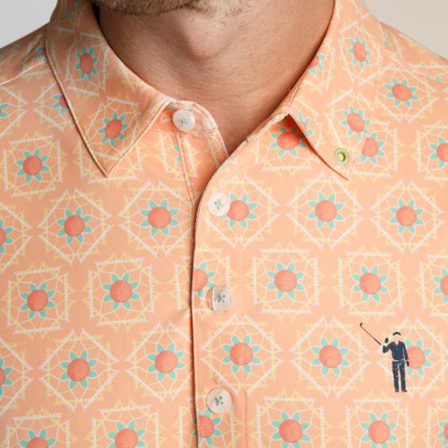 WilliamMurrayGolf Mens Polo SandyTiles 037 101 003 Apricot On Figure Chest