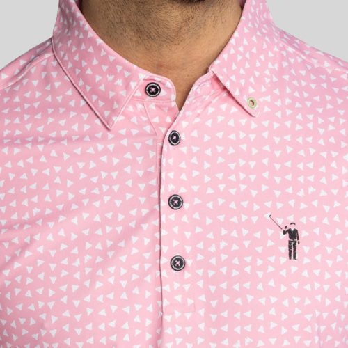 WilliamMurrayGolf Mens Polo SurfsUp 302 101 003 Pink On Figure Chest