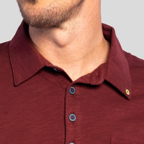 WilliamMurrayGolf Mens Polo WMCornerPocket 001 101 185 Burgundy On Figure Chest