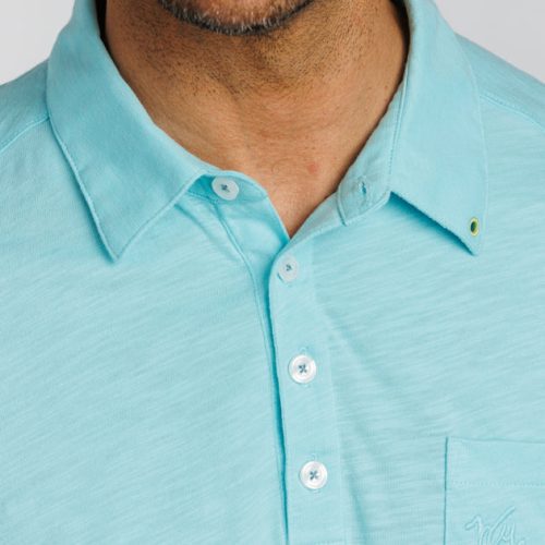 WilliamMurrayGolf Mens Polo WMCornerPocket 001 101 185 Seafoam On Figure Chest