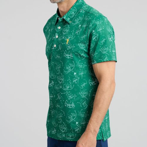 WilliamMurrayGolf Mens Polo XsandOs 335 101 003 Green On Figure Frontangle